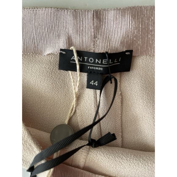 Antonelli Firenze Trousers Pants Women Italy Sz 44( US 8 ) 29x35 Cream Wide Leg - Picture 5 of 12